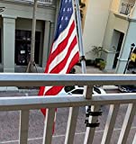 NIXFACE FlagPole Mount Bracket Fit for Balcony Railing,Flag Pole Holder No Drilling