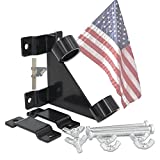 Intcoll No Drill Removable Flagpole Mount Bracket Kit Flag Holder/Clamp for Railing, Balcony, RV