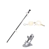 snatelows 6FT 5 Sectional Flagpole Kit,Stainless Steel Professional Flag Pole for House,Garden Yard,Sport,Parade Celebration,Outdoor Wall Mounted Flagpole with Two-Position Bracket. (Silver)