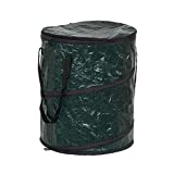 Household Essentials Pop Up Hamper, Pop Up Camping Trash Can, Great for Outdoor or Indoor Use, Portable and Collapsible with Zippered Top, Green