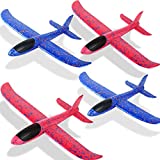Foam Airplane Toys 13.5" Styrofoam Glider Airplanes for Kids Toddler, 3 Flight Modes Outdoor Sport Games Model Airplanes Kits Hand Throwing Planes Flying Aeroplane Birthday Party Favor Gift /4pcs