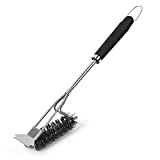 Sihuuu Grill Brush and Scraper, Reinforced Stainless Steel Bristles Cleaning Tools, Best Heavy Duty Outdoor Grill Brush kit for All Grill Types, BBQ Grill Cleaner Brush with Handle