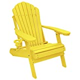 Outer Banks Deluxe Oversized Poly Lumber Folding Adirondack Chair (Yellow)