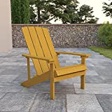 Flash Furniture Charlestown Poly Resin Adirondack Chair - Yellow - All Weather - Indoor/Outdoor