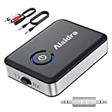 Aisidra Bluetooth Transmitter Receiver V5.0 Bluetooth Adapter for Audio, 2-in-1 Bluetooth AUX Adapter for TV/Car/PC/MP3 Player/Home Theater/Switch, Low Latency, Pairs 2 Devices Simultaneously