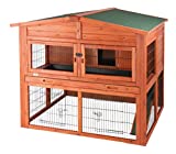 TRIXIE Pet Products Rabbit Hutch with Attic (XL), 53 x 44 x 45.25 inches