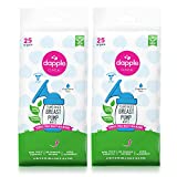 Dapple Baby Breast Pump Cleaner Wipes, Fragrance Free, 25 Count (Pack of 2) - Travel Breast Pump Cleaning Wipes Made in The USA