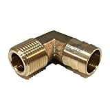 EDGE INDUSTRIAL 5/8" Hose ID to 3/8" Male NPT MNPT 90 Degree Elbow Brass Fitting Fuel / AIR / Water / Oil / Gas / WOG (Qty 01)