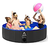 PATPET Dog Pool for Large Dogs - 63"  12" Foldable Hard Plastic Kiddie Pool, Portable Swimming Pet Pool for Kids Dogs Ducks