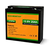 ECO-WORTHY 12V Lithium Battery, 20Ah Rechargeable LiFePO4 Lithium Ion Phosphate Deep Cycle Battery with BMS Protection for Trolling Motor, Kids Scooters, Power Wheels, RV