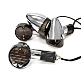 Krator Motorcycle 4 pcs Smoke Bullet Turn Signals Lights Compatible with Honda VT Shadow Ace Classic 500 700 750 1100