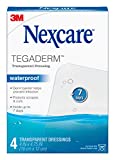 Nexcare Tegaderm Waterproof Transparent Dressing, 4 Inches X 4-3/4 Inches, 4 Count