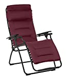 Lafuma Futura Air Comfort Zero Gravity Recliner (Bordeaux Red) Padded Folding Outdoor Reclining Chair