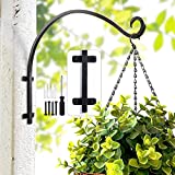 Lifyzoon Heavy Duty Hanging Plant BracketOutdoor Hand-Forged Plant Hanger Hook (16"/Black) Durable and Stable Bird Feeder Bracket