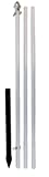 10ft Aluminum (White) Outdoor Pole with Ground Spike Kit (Flag sold separately)