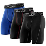 Runhit Men's Compression Shorts(3 Pack), Compression Spandex Yoga Shorts Underwear Workout Athletic Running