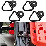 MOEBULB Cargo Tie-Down V-Ring Anchors Black Steel Bolton Trailer V-Ring Tie Down for Trailers Trucks and Warehouses Replacement for D-Ring Plastic Flush Mount Pan Fitting Tiedown 4-Pack