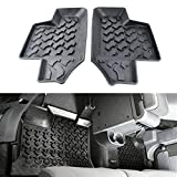 MOEBULB Rubber Rear Row Floor Mat Liner Carpets Pad Compatible with 2007-2017 Jeep Wrangler JK 2-Door (2pcs/Set, Black)