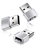 USB Type-C Female to USB Male Adapter 3-Pack,Zinc Alloy USBC Charger Block-converter for iPhone 13 12 11 Pro Max SE 2022,Airpods,iPad 8 Air 4 4th Mini 6 6th,Samsung Galaxy Note 10 20 21 S20 S21 Fe A72