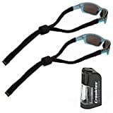 Croakies Lycra Suiters Floater Glasses Strap and Glasses Cleaner Kit, Black