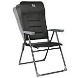 TIMBER RIDGE High Back Folding Camping Chair with 7-Level Adjustable Backrest, Foldable Reclining Patio Chair, Lightweight Aluminum Lawn Chair, Padded Outdoor Chair for Backyard, Deck, RV, Porch