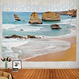 Shrahala Ocean Tapestry, Australian On The Great Ocean Road Australia Sunset Wall Hanging Large Tapestry Psychedelic Tapestry Decorations Bedroom Living Room Dorm(51.2 x 59.1 Inches, Purple)