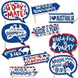 Big Dot of Happiness Funny Australia Day - GDay Mate Aussie Party Photo Booth Props Kit - 10 Piece