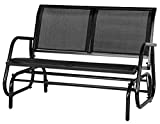 Esright 2 Seats Outdoor Glider Bench, Patio Glider Loveseat Chair with Powder Coated Steel Frame, Porch Rocking Glider for 2 Person