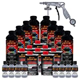 Custom Coat Federal Standard Color # 36300 Aircraft Gray T92 Urethane Spray-On Truck Bed Liner, 2 Gallon Kit with Spray Gun and Regulator - Durable Textured Protective Coating - Easy Mix Car Auto