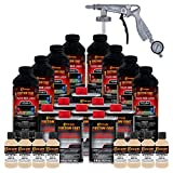 Custom Coat Federal Standard Color # 33446 Desert Tan T80 Urethane Spray-On Truck Bed Liner, 2 Gallon Kit with Spray Gun and Regulator - Durable Textured Protective Coating - Easy Mix Car Auto