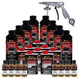 Custom Coat Federal Standard Color # 25010 Coyote Brown T97 Urethane Spray-On Truck Bed Liner, 2 Gallon Kit with Spray Gun and Regulator - Durable Textured Protective Coating - Easy Mix Car Auto