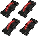 moveland Upgrade 4 Pack Roll Bar Grab Handles Compatible with Jeep Wrangler UTV, Deluxe Roll Bar Grab Handles Easy-to-fit for 1987-2021 TJ YJ JK TJ Models (Red)