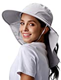 Womens Hiking Fishing Hat Outdoor Wide Brim Gardening Hat with Large Neck Flap UV UPF 50+ Sun Protection Hats for Women