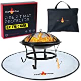 Fireproof Pros 36" Fire Pit Mat for Deck, Patio, Grass and Concrete. Thick Heat Resistant Deflector Fireproof Mat/Ember Mat. Triple Layer Fire Pit Pad, Firepit Protector, BBQ Mat for Large Fire Pit