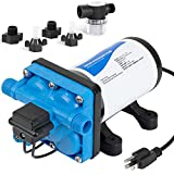 DC HOUSE 42-Series Upgrade 110V AC Water Pressure Pump 5.0GPM 55PSI with Plug Self Priming RV Water Pump 110 Volt for Water Transfer Pressure Booster Camper Home