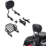 XFMT Detachable Passenger Backrest Sissy Bar With Two-Up Luggage Rack & 4 Point Docking Hardware Kits Fit For Harley Touring Road King Street Glide Road Glide Electra Glide 2014-2023