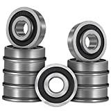 Bonbo 10Pcs Flanged Ball Bearings ID 5/8" x OD 1-3/8" for Lawn Mower, Wheelbarrows, Carts & Hand Trucks Wheel Hub, Alternative to Snapper, JD, MTD, Marathon AYP Etc, Deep Groove Ball Bearing