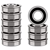 XiKe 10 Pack Flanged Ball Bearings 5/8" x 1-3/8" x 1/2". Be Applicable Lawn Mower, Wheelbarrows, Carts & Hand Trucks Wheel Hub. Replacement for JD AM118315, AM35443, Stens 215-038, 215-061 Etc.