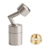 Splash Filter Faucet Aerator 720 Degree Swivel Faucet Aerator for Kitchen Bathroom Faucet, Rotatable Bubbler Aerator Sprayer Attachment, Female 55/64-27UNS 720 Rotating Faucet Aerator Brushed Nickel