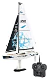 PLAYSTEM Voyager 400 RC Controlled Wind Powered Sailboat in Blue - 26" Tall
