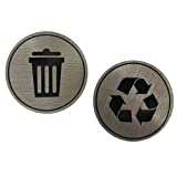 1620Designs Trash Recycle Sticker | Set of 2 Decals | Indoor Outdoor UV Stable & Weatherproof | Stainless Steel Kitchen Pantry Organization