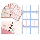 160 Pages (80 Sheets) A6 Color Loose Leaf Notebook Inner Page Paper, 4 Styles, A Total of 8 Different PatternsPink Cherry Blossom, Kitten and Bicycle Patterns (JINGEVIIP)