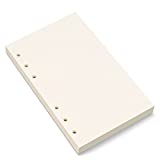 A6 Filler Paper, 6-Hole Punched for 6-Ring Binders, Blank Loose Leaf Paper,10.5 x 16.9cm Inserts Paper, 80 Sheets/160 Pages, Beige, Blank