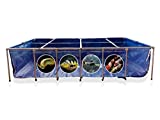 BOSWELL Aquarium Pool Pond with Transparent Clear Viewing Panel and Drain Valve, PVC Canvas with Steel Frame for | Ponds | Fish Tank | Koi | Goldfish | Display Show Tank (900 Gallons)