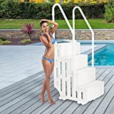VINGLI Pool Ladder Heavy-Duty 4 Safety Step for Above Ground Pools Stair Entry System with Handrails, 33.5 x 27.2" x 77.9", 400lb, White
