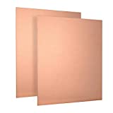 CCTVMTST 2pcs Pure Copper Sheet Plate 6" x 6" x 18 Gauge, 99.9% Cu Metal for Industry Supply, DIY Projects, Experiments