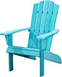 POLYTEAK Element Collection Adirondack Chair, Adult Size with 20-Inch Wide Seat, All Weather Poly Lumber Real Wood Look, Outdoor Chair (Blue)