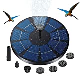 3W Solar Fountain Pump for Bird Bath Solar Fountain with Storage Battery Backup, Solar Powered Water Fountain Pump for Outdoors with 6 Water Styles