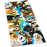 Softerry Dogs at The Beach - Selfie Pets Beach Towel 30 x 60 inches 100% Cotton Velour (Dog Party, 1 Towel)