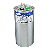 BOJACK 70+5uF 70/5MFD 6% 370V/440V CBB65 Dual Run Circular Start Capacitor for AC Motor Run or Fan Start or Condenser Straight Cool or Heat Pump air Conditioner